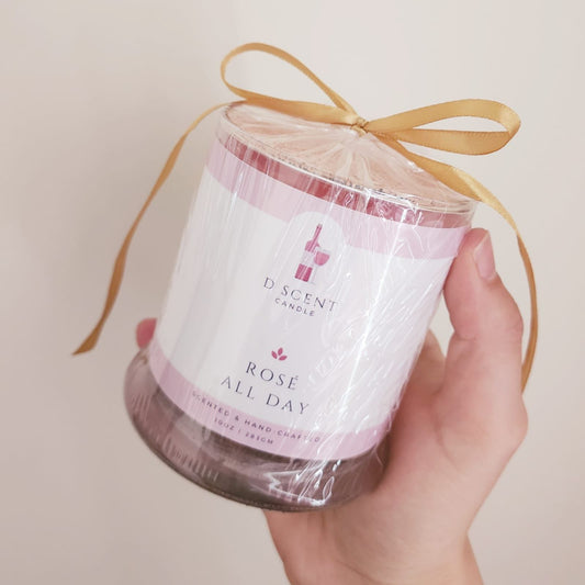 ROSÉ ALL DAY Soy Candle | Libbey Rock Tumbler - D SCENT 