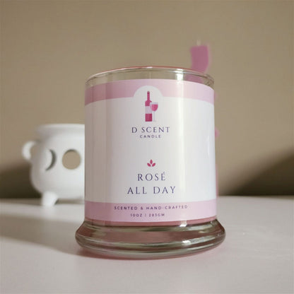 ROSÉ ALL DAY Soy Candle | Libbey Rock Tumbler - D SCENT 