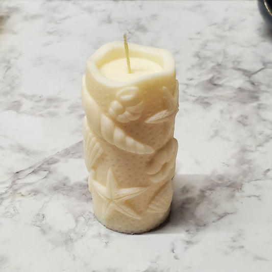 Sea Shell Pillar Candle | Soy Wax - D SCENT 