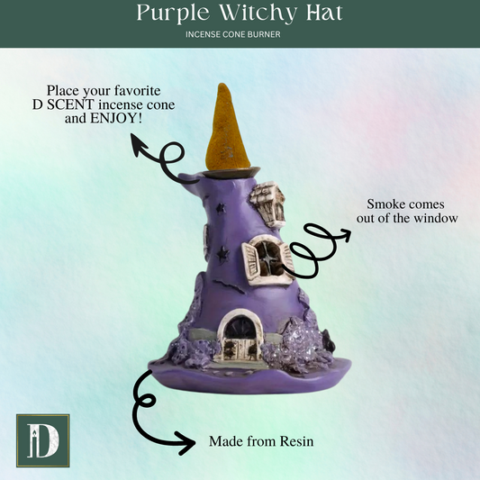 Purple Witchy Hat | Incense Cone Burner