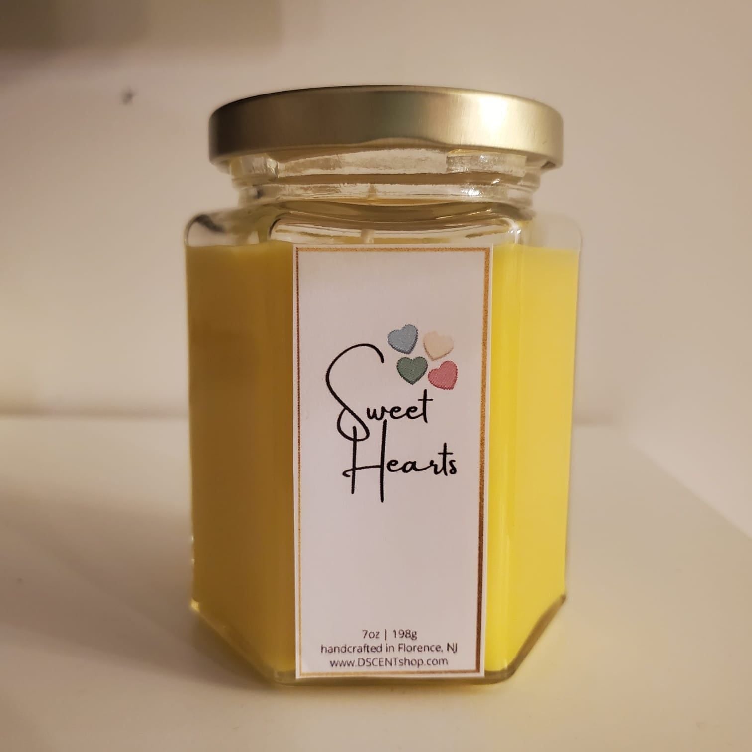 Sweet Hearts Soy Candle | Large Hex Jar - D SCENT 