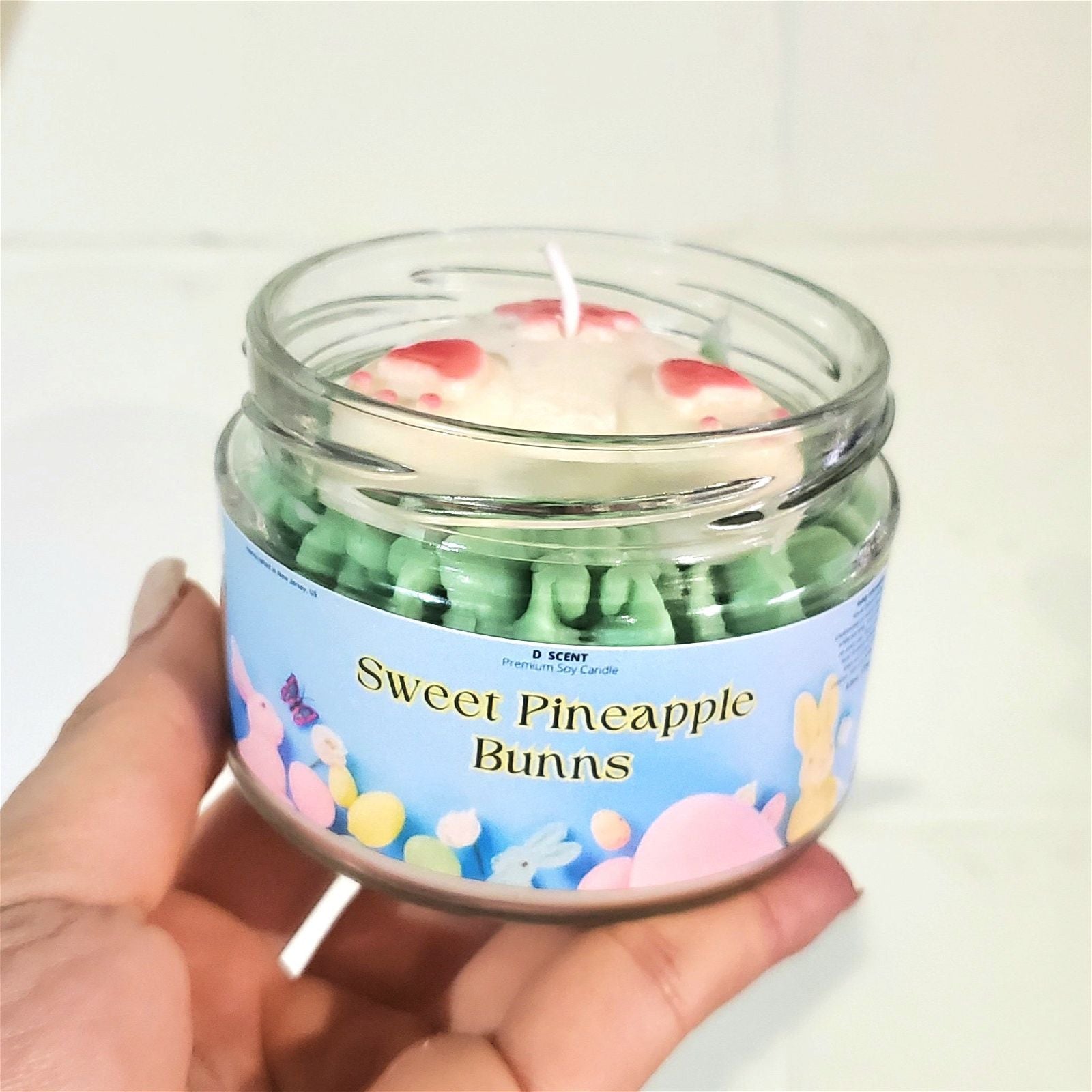 Sweet Pineapple Bunns Soy Candle | Wide Straight-Side Jar - D SCENT 
