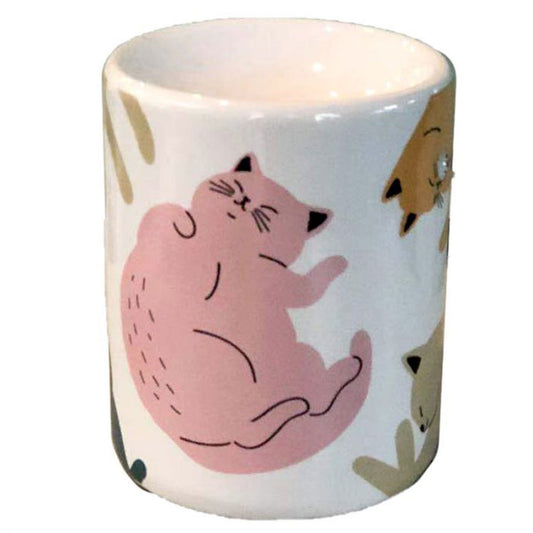 Cats Life print Ceramic Oil Burner / Wax Warmer - D SCENT 