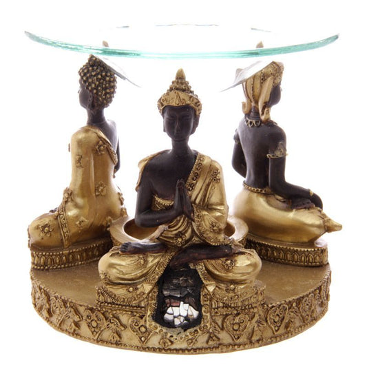 Gold and Brown Buddha Oil Burner / Wax Warmer - D SCENT 