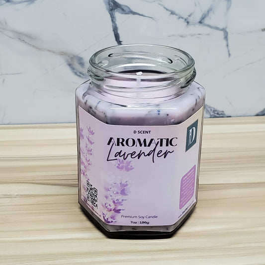 AROMATIC lavender Soy Candle | Large Hex Jar