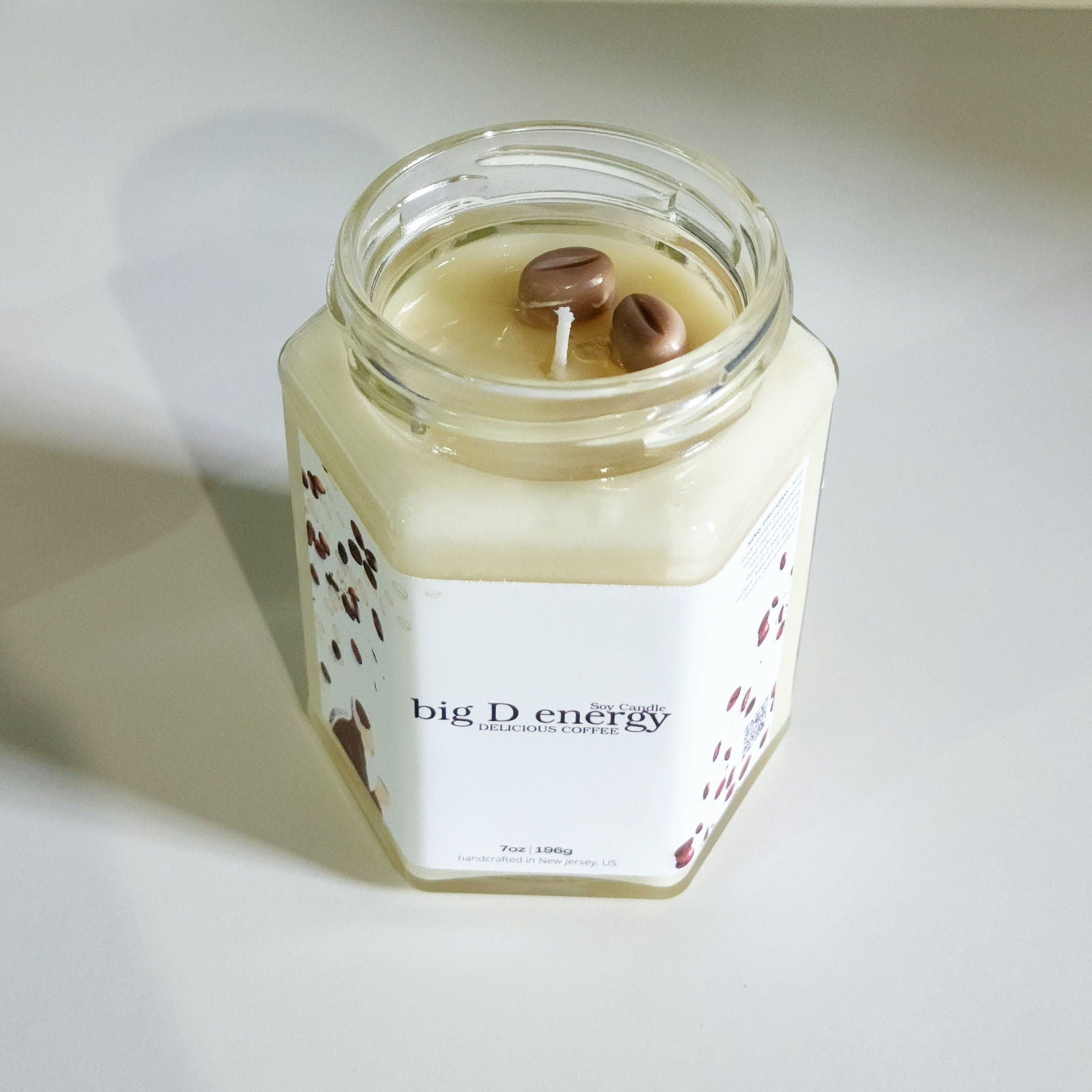 big D energy DELICIOUS COFFEE Soy Candle | Large Hex Jar - D SCENT 