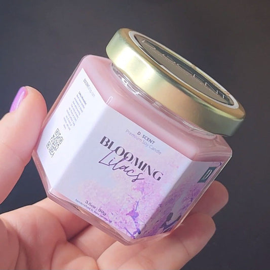 blooming LILAC Soy Candle | Small Hex Jar - D SCENT 