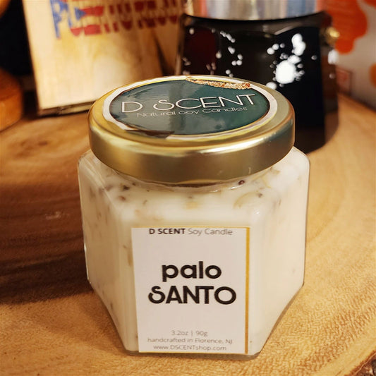 palo SANTO Soy Candle | Small Hex Jar - D SCENT 