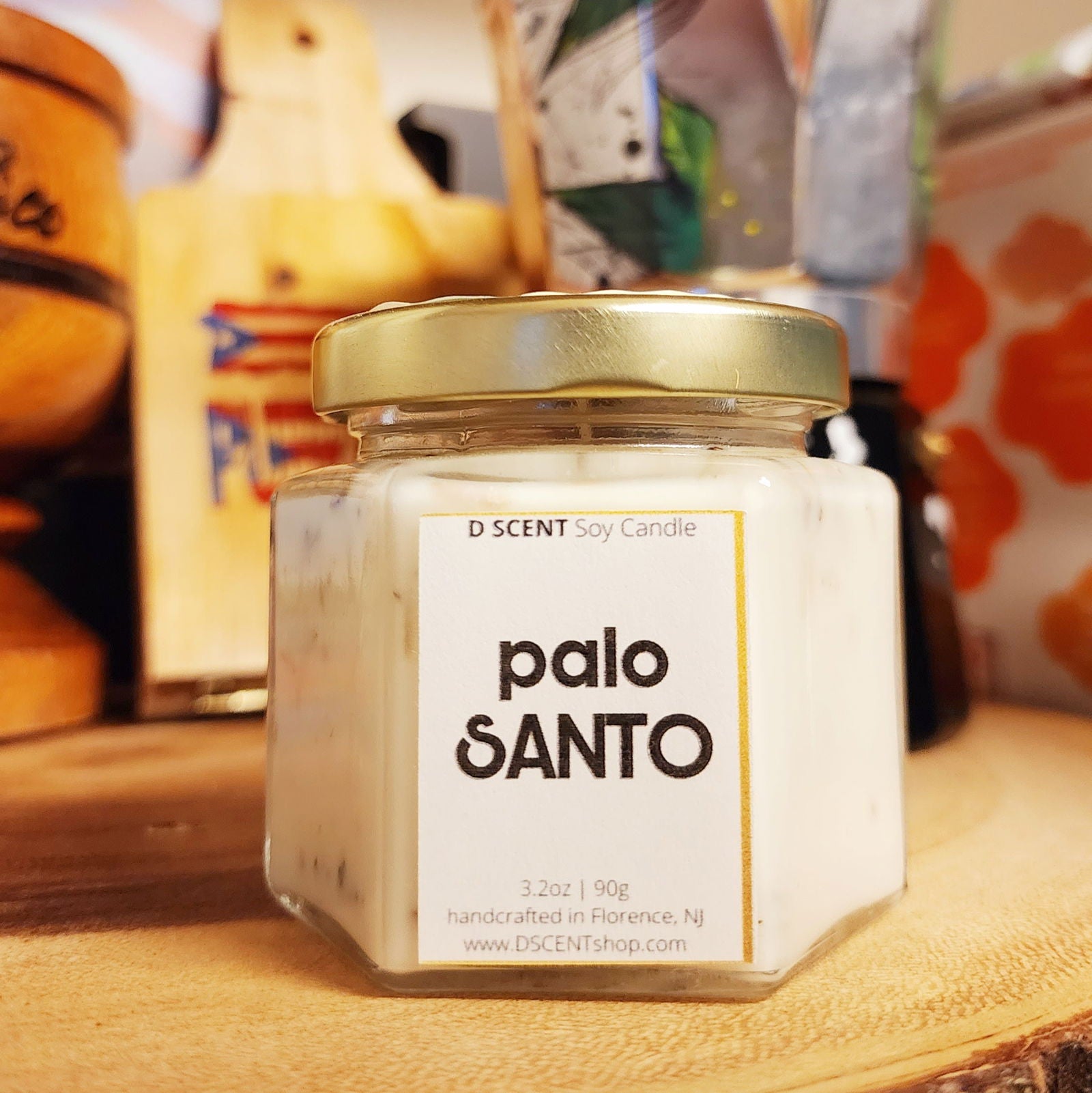palo SANTO Soy Candle | Small Hex Jar - D SCENT 