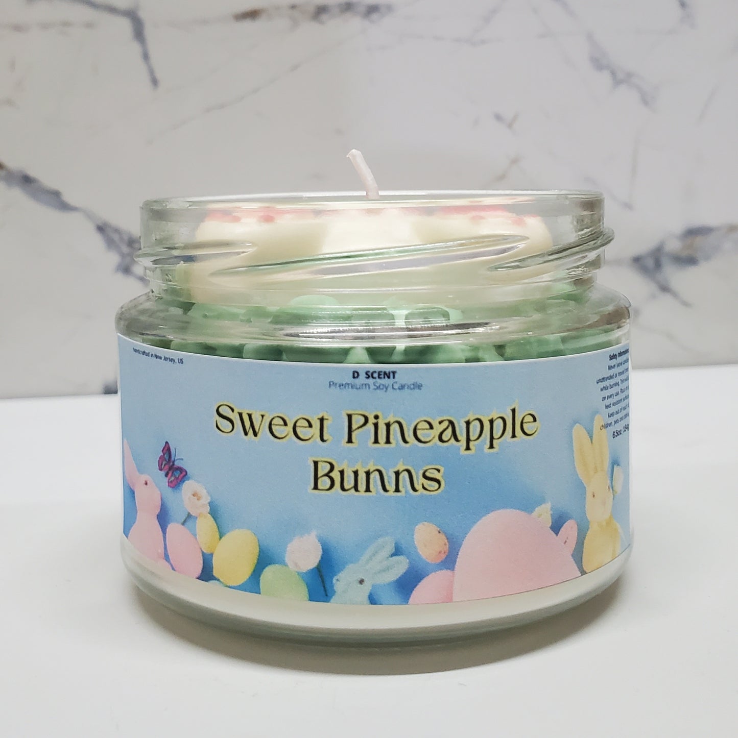 Sweet Pineapple Bunns Soy Candle | Wide Straight-Side Jar