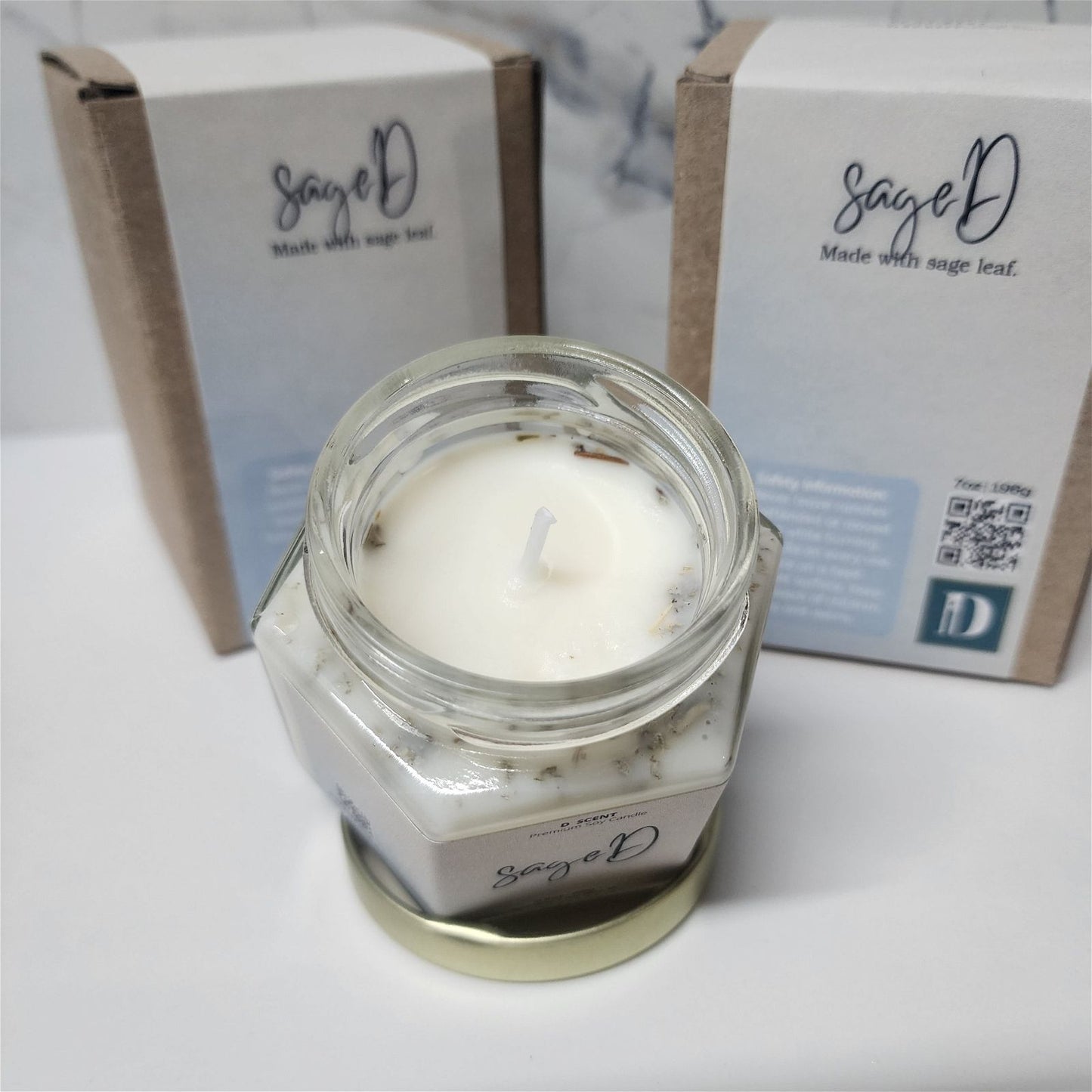 sageD Soy Candle | Small Hex Jar - D SCENT 