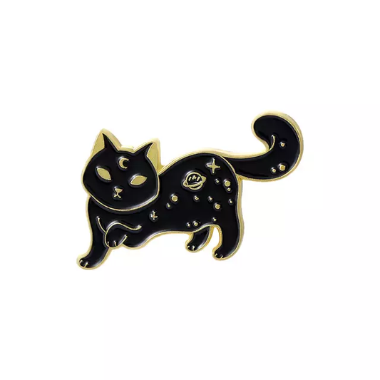 Black Cat Space Enamel Pin