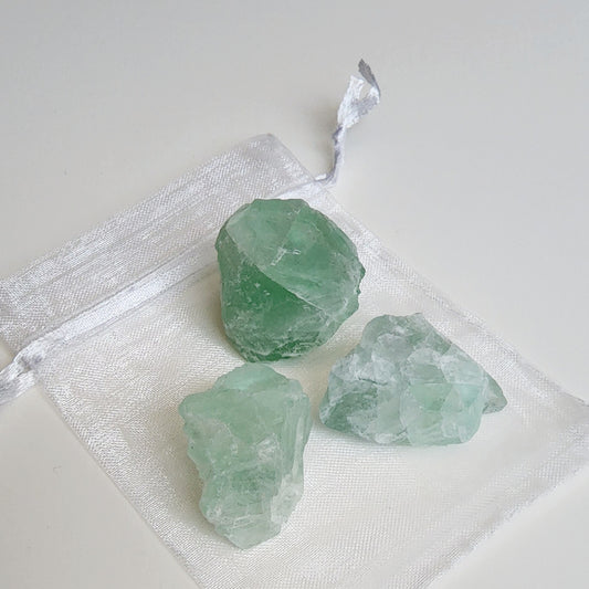 Green Fluorite Raw Crystals | Pack of 3