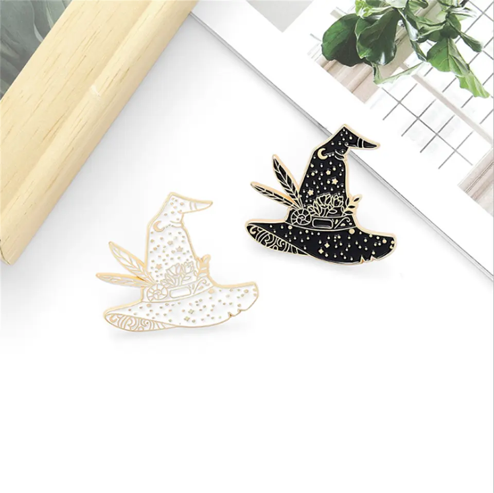 White Space Witch Hat Enamel Pin