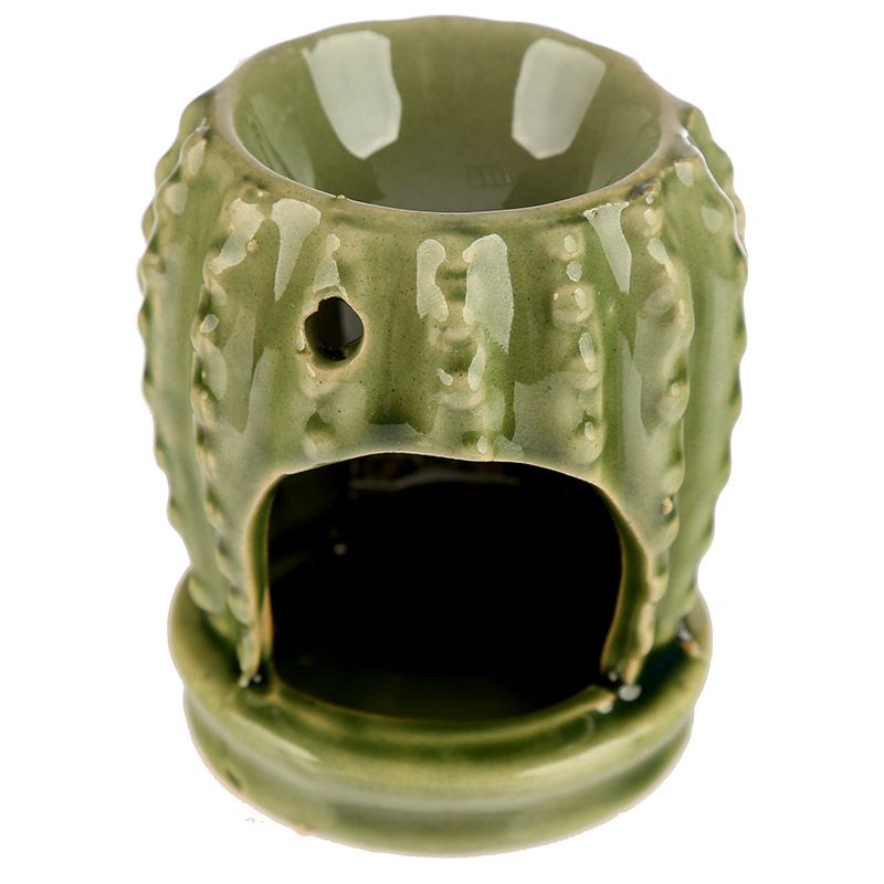 Light Green Mini Ceramic Cactus | Fragrance Warmer | Oil Burner / Wax Warmer