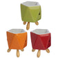 Bright Color Abstract with Wood Feet Ceramic  Wax Warmer / Oil Burner