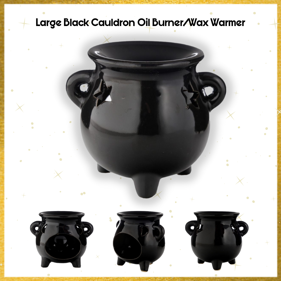 Large Black Cauldron Wax Warmer / Oil Burner