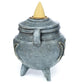 Cauldron with Triple Moon Backflow Incense Burner