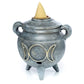 Cauldron with Triple Moon Backflow Incense Burner
