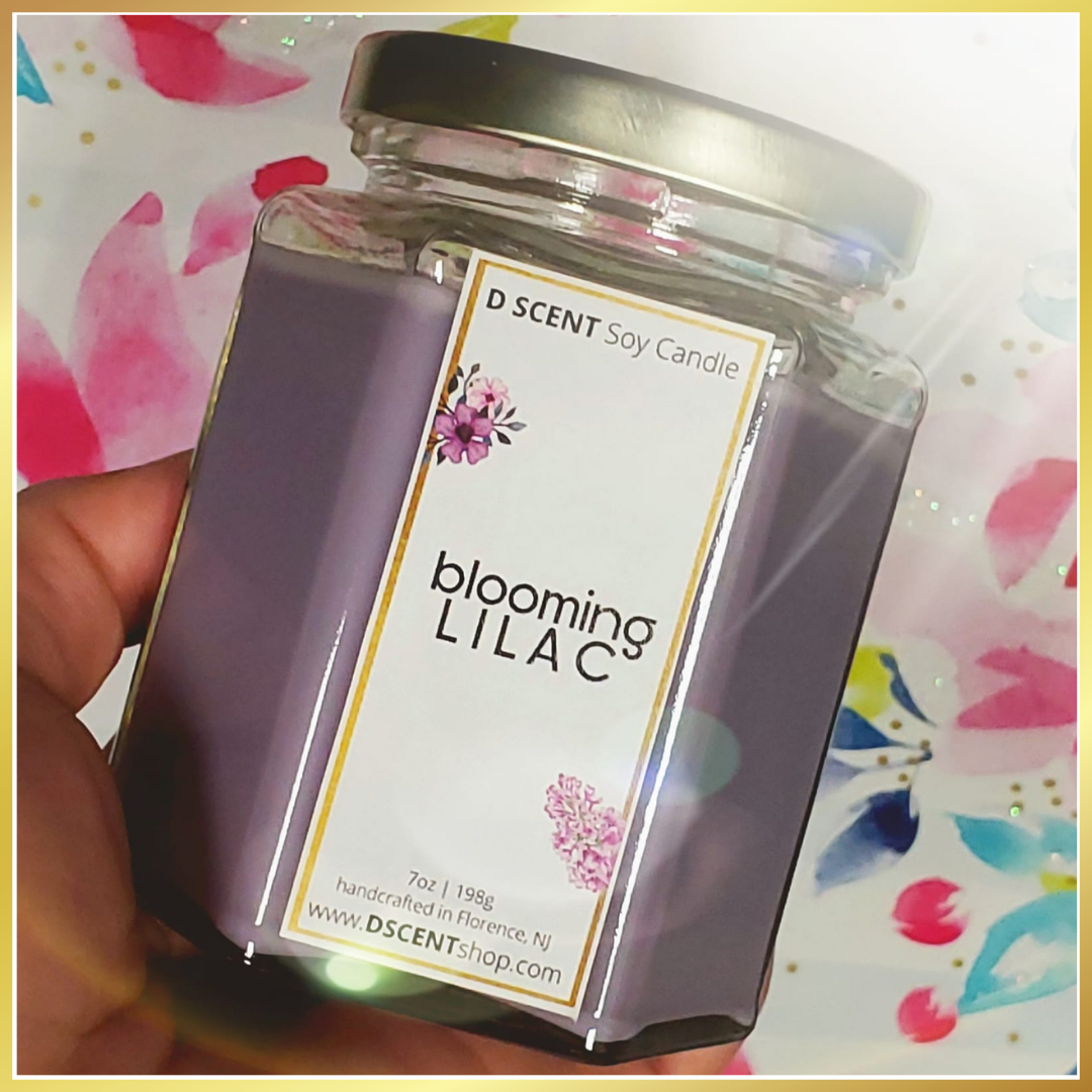 blooming LILAC Soy Candle | Large Hex Jar