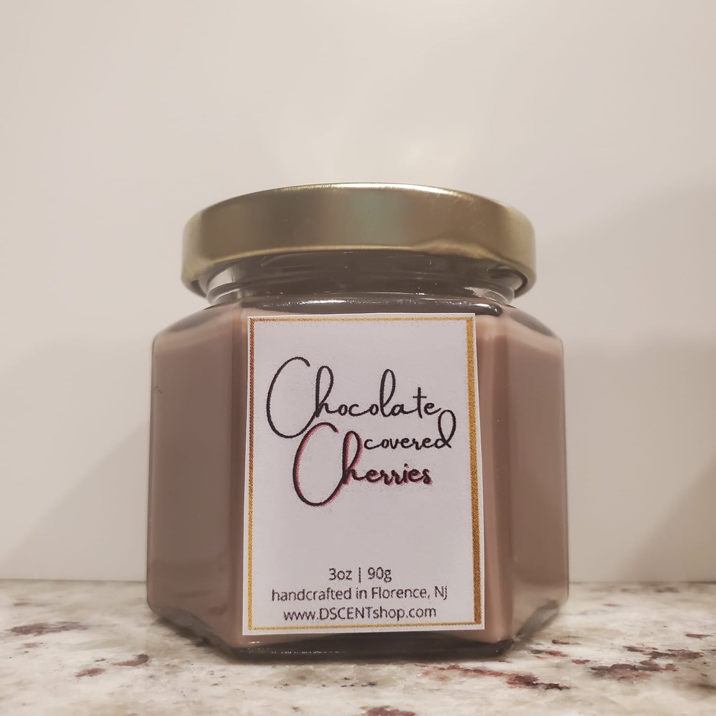 Chocolate Covered Cherries Soy Candle | Small Hex Jar